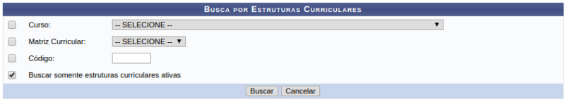  Busca por Estruturas Curriculares