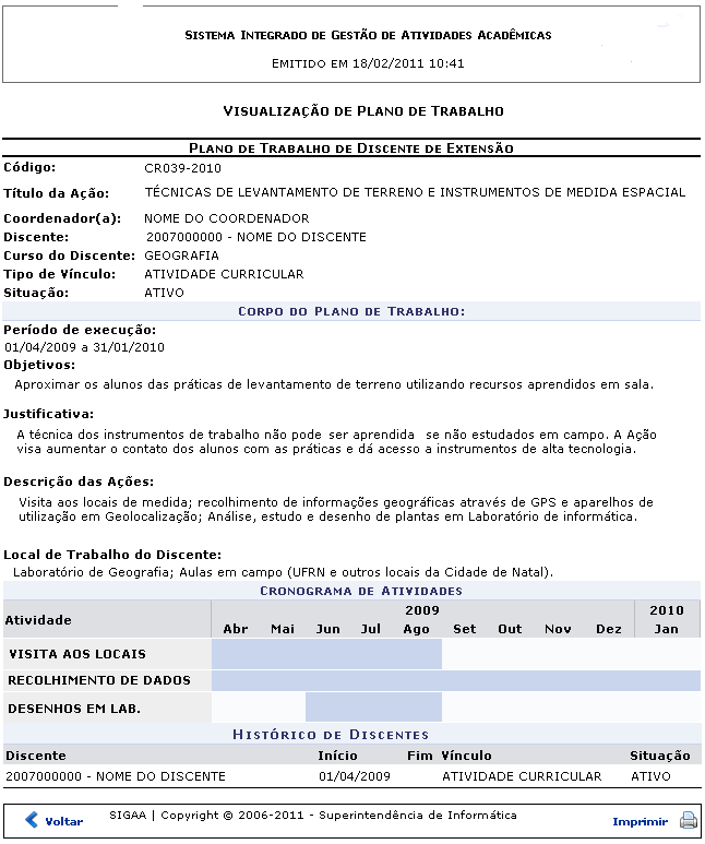 Figura 4: Visualizar Plano de Trabalho