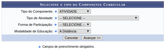  Componente tipo: Atividade